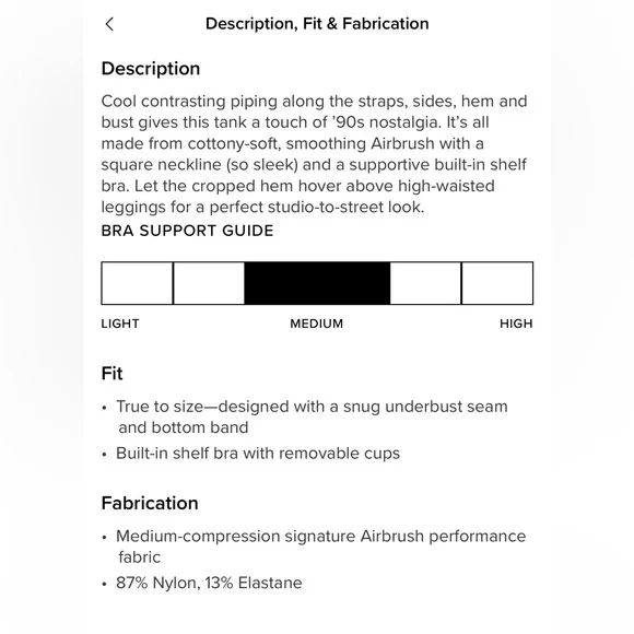 Alo Airbrush Streamline Bra Tank - Picture 5 of 5